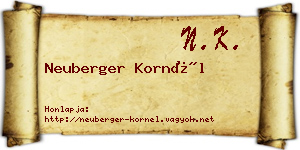 Neuberger Kornél névjegykártya
